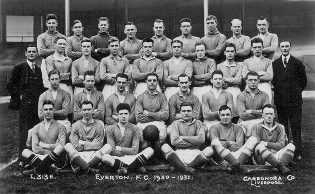Everton team photo in 1930 New arrivals Gee and Britton next to Dixie Dean  (Photo courtesy Britton family)