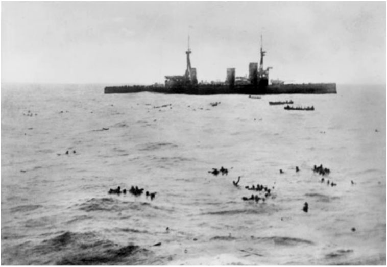 Inflexible picking up survivors from the Gneisenau