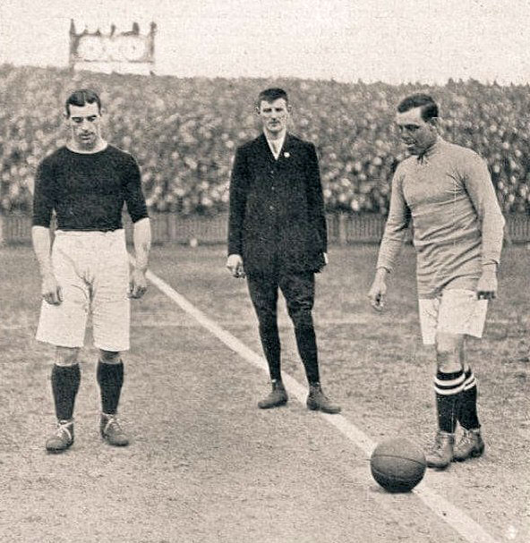 Jack Sharp against Barnsley in the 1910 FA Cup semi-final