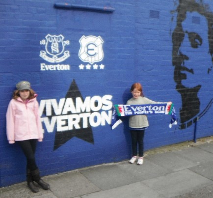 Sian and Ceri, supporting the Blues in May 2012