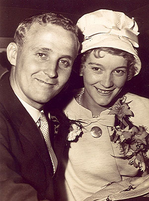 Alec and Nancy Young on their wedding day