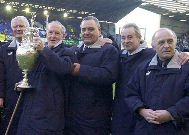 The reunion of Labone, Brown, West, Husband, Whittle at Goodison in 2001