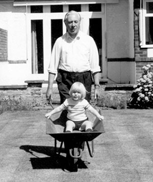 Cliff Britton and grandson in 1973
