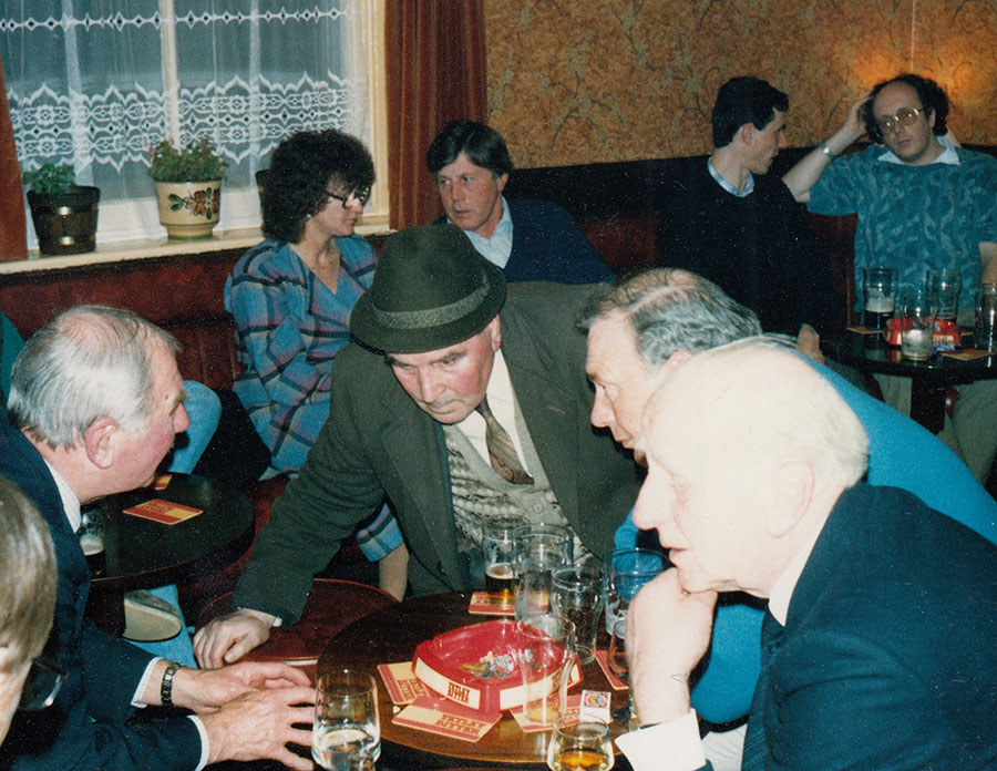 Billy Cook on a night out with John Rowlands and Albert Geldard in the 1980s