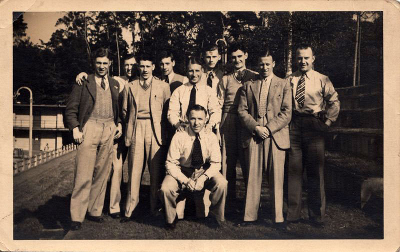 Bob Bell on tour with Everton in Germany, 1936