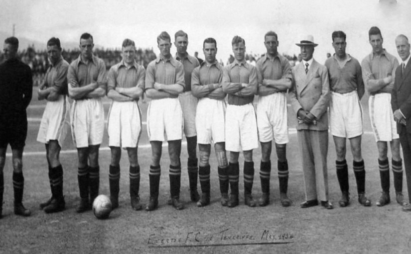 On tour in Tenerife 1934. Jimmy Cunliffe is 5th from left.