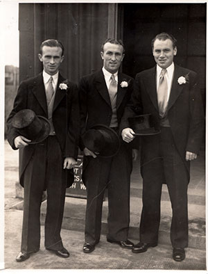 Tommy Eglington's wedding day in 1950