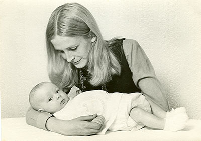 Maureen and baby Joanna Harvey, 1970