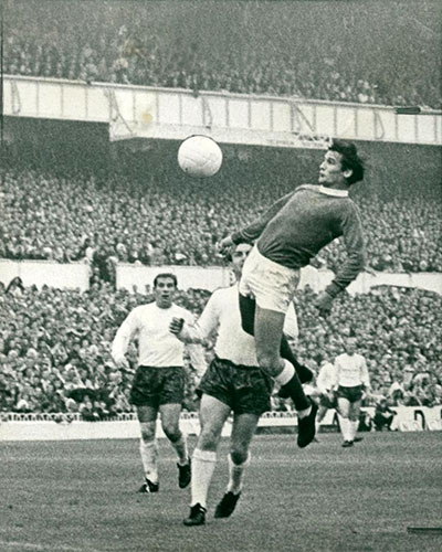 John Hurst in action against Spurs in 1967