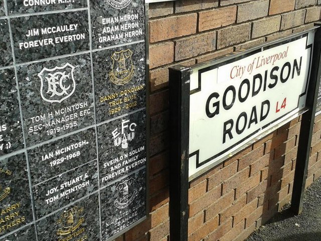 Plaques on the Goodison Wall