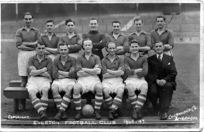 Norman Greenhalgh captains Everton in 1946