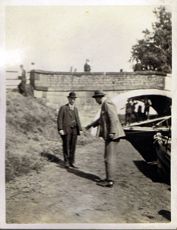 WJ Sawyer at work on the Leeds-Liverpool Canal in the 1920s [Sawyer family collection]